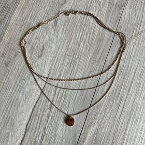 Layered Necklace with flat coin pendant